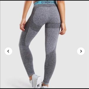 GymShark Flex Leggings | Teal/Charcoal | Small
